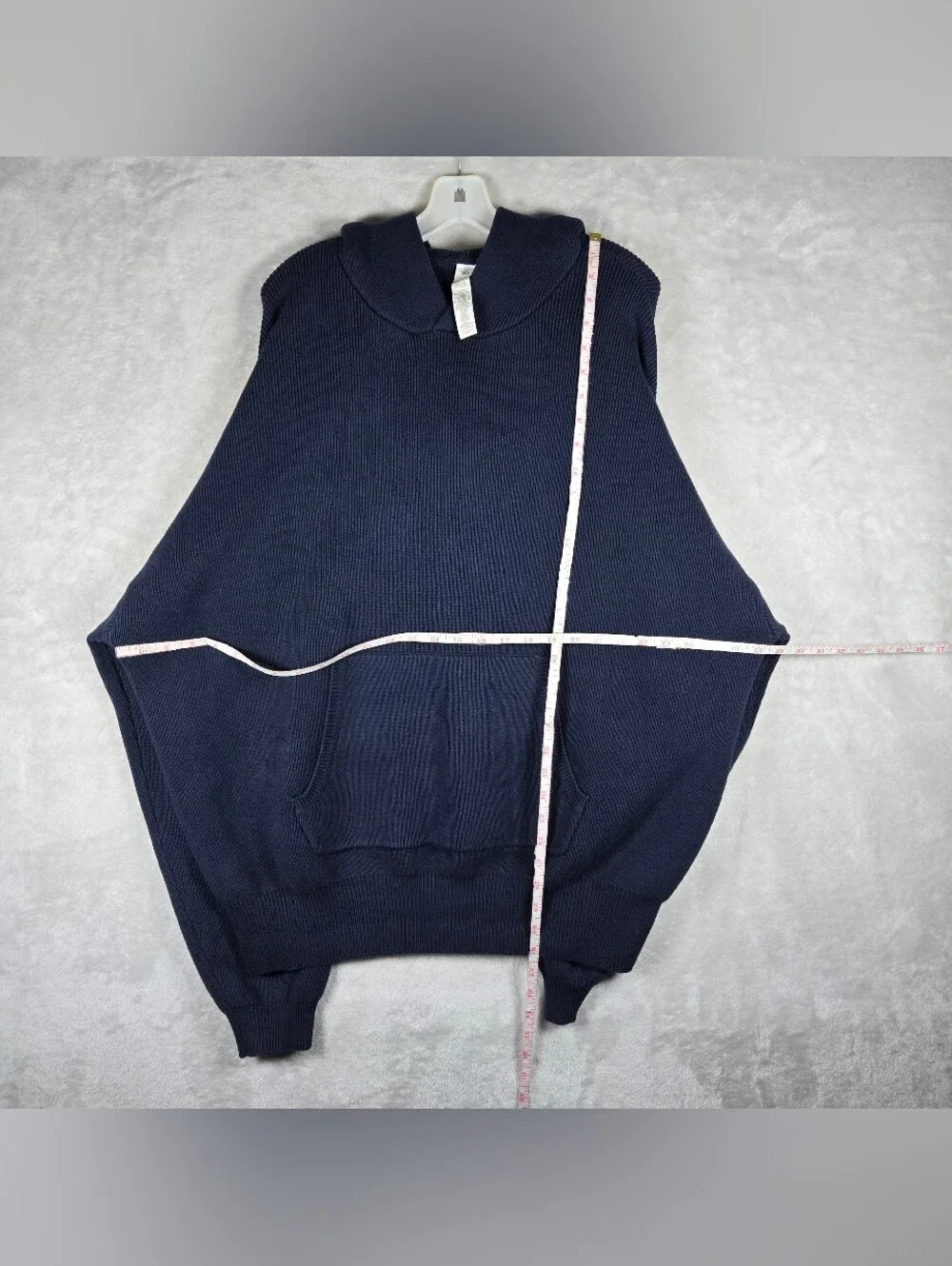 Alo Yoga Scholar Hooded Sweater Women’s Large Navy Blue Heavyweight Knit Relaxed